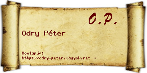 Odry Péter névjegykártya