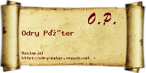 Odry Péter névjegykártya